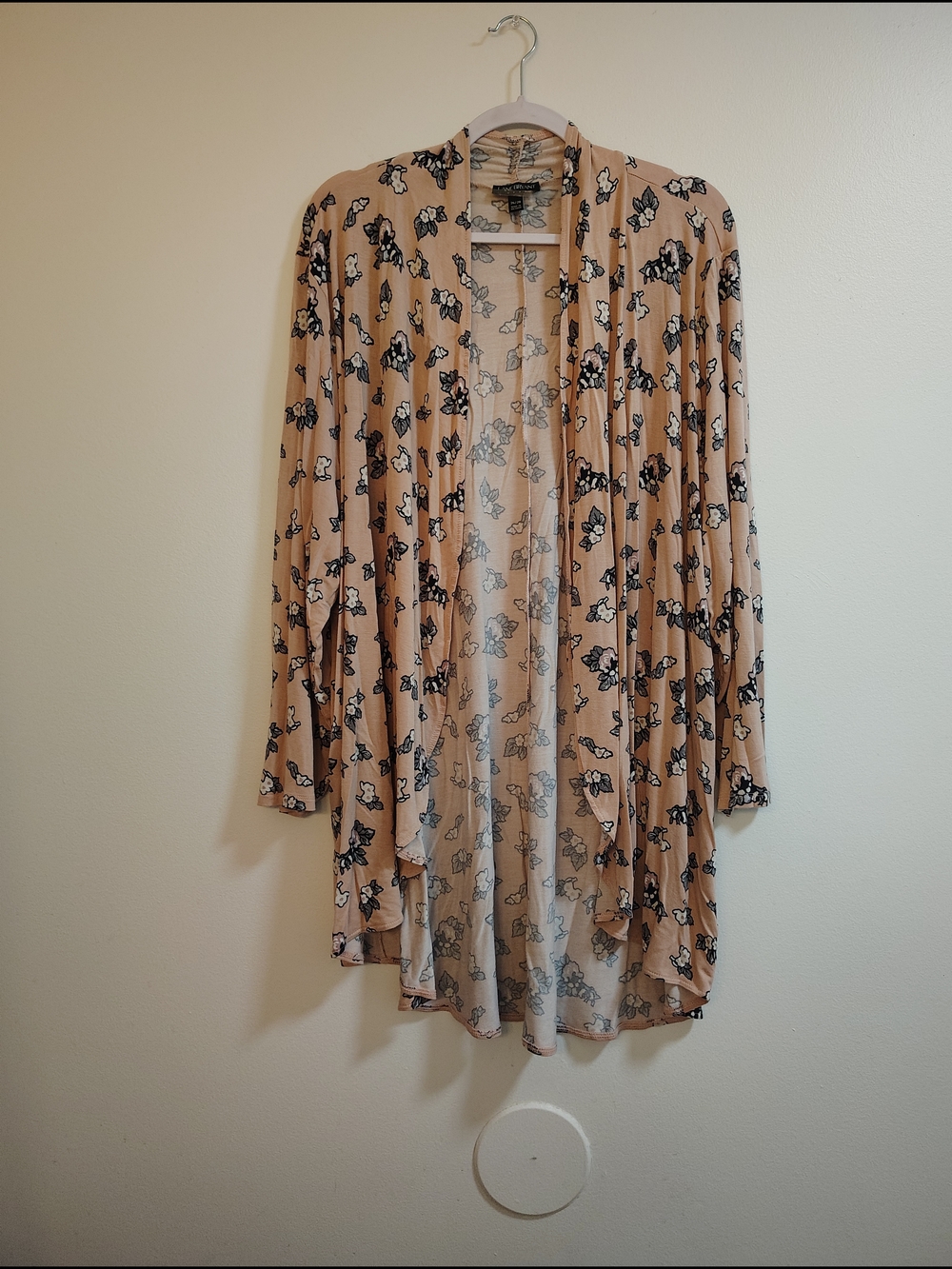 Lane Bryant Pink Floral Open-Front Cardigan